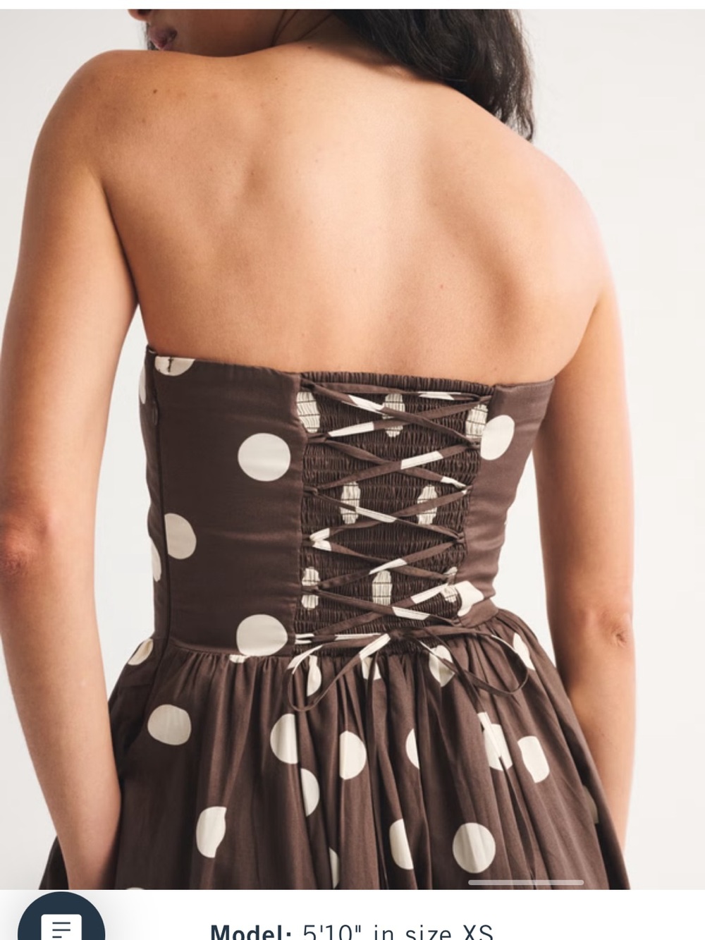 Abercrombie & Fitch Bra Free Brown Polka Dot Midi Dress - Picture 5 of 12